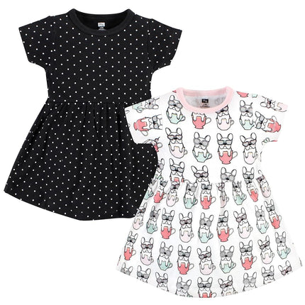 Hudson Baby Robes en coton pour bébés filles, Bonjour, 2T