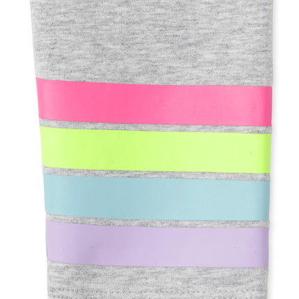 The Children's Place Girls Fashion Knit Leggings, Rainbow Graphic, Medium