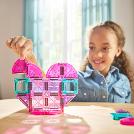 Magna-Tiles microMAGS 26-Piece Heart to Heart Travel Set, The Original Magnetic Building Brand