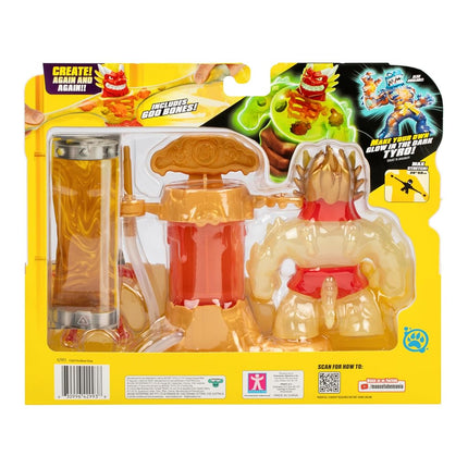 Heroes of Goo Jit Zu Hero Creator with 3 Unique Goo Fillings, Mix, Fill & Create Your Own Stretchy Glow-in-The-Dark Blazagon Action Figure, Play Again and Again