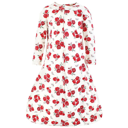 Hudson Baby Unisex Baby Long Sleeve Cotton Jersey Sleeping Bag, Sack, Blanket, Red Rose, 18-24 Months