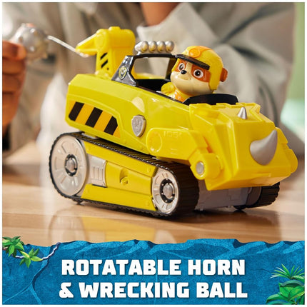 PAW Patrol Jungle Pups, Rubble Rhino Vehicle, Toy Truck with Collectible Action Figure, Kids Toys for Boys & Girls Ages 3 and Up