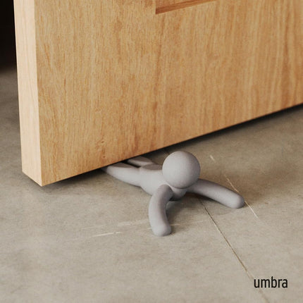 Umbra Buddy Door Stop – Heavy-Duty Door Stopper for Bottom of Door, Non-Slip, Flexible, Soft-Touch, Protects Your Floors, Grey