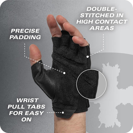 Power Gloves 3.0 Heavy Duty Weightlifting Gloves with Adjustable Wrist Closure, Breathable Leather Palm, for Men, Green, Size M