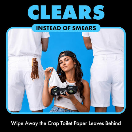 DUDE Wipes - Flushable Wipes - Unscented 8 Pack + Mint Travel Pack, 402 Wipes - Extra Large Dispenser Wet Wipes with Vitamin E & Aloe For Men - Septic and Sewer Safe