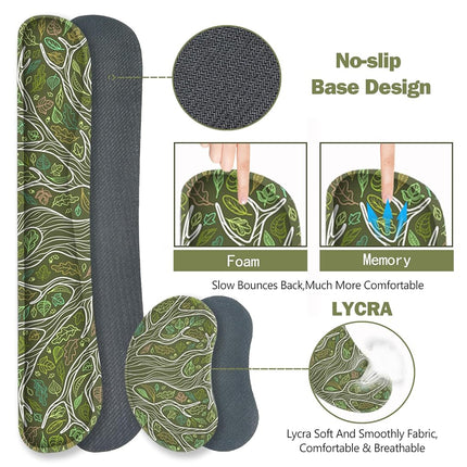 ToLuLu Desk Mat, Gaming Mouse Pad Wrist Support 4 in1 Set, XXL Large Mouse Pad + Keyboard Wrist Rest + Memory Foam Cushion Mouse Wrist Rest for Pain Relieve + Coaster Table Computer PC, Green Leaves