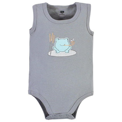 Hudson Baby Unisex Baby Cotton Sleeveless Bodysuits, Cool Dinosaurs, 9-12 Months