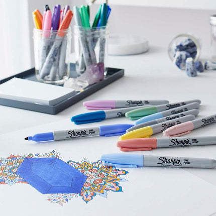 Sharpie Permanent Markers, Fine Point, Featuring Mystic Gem Colour Markers, Assorted, 24 Count