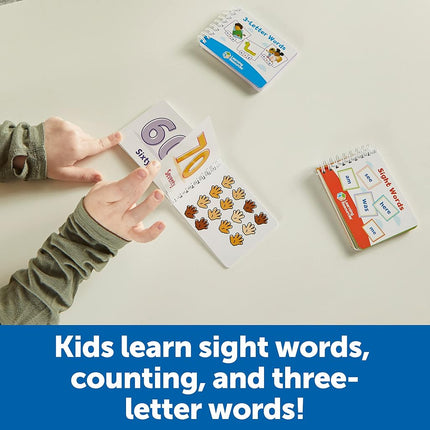 Learning Resources Skill Builders! Kindergarten Flipbook Library - 3 Pieces, Ages 5+, Kindergarten Learning Activities, Spelling and Counting for Kids, My First Library for Kids