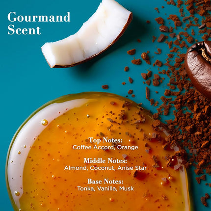 OGX Smoothing + Coconut Coffee Exfoliating Body Scrub with Arabica Coffee & Coconut Oil, Moisturizing Body Wash for Dry Skin, Paraben-Free with Sulfate-Free Surfactants, 19.5 Fl Oz