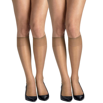 Hanes Silk Reflections Women's 2-Pack Knee High Sandalfoot, Little Color, One size