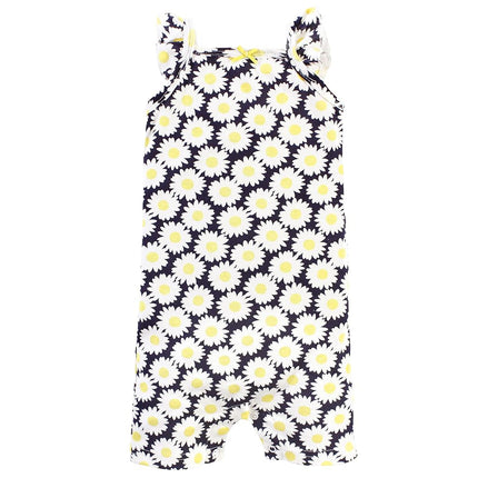 Hudson Baby Unisex Cotton Rompers, Yellow Daisy, 0-3 Months