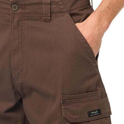 Wrangler Authentics Big & Tall Classic Relaxed Fit Stretch Cargo Short - Men's Classic Relaxed Fit Stretch Cargo Shorts, Dark Chocolate, 22