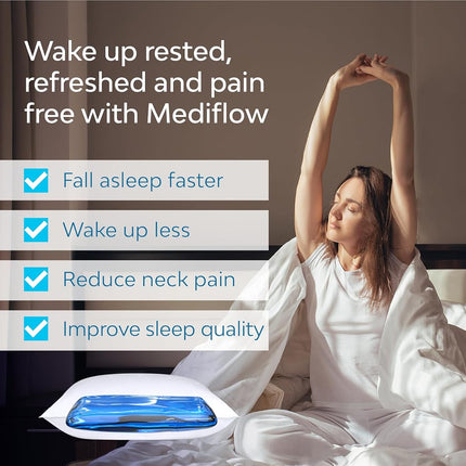Mediflow Original Fibre Water Pillow – Adjustable Neck Support, Orthopaedic, Waterbase Cushioning – Side, Back & Front Sleepers (Single)