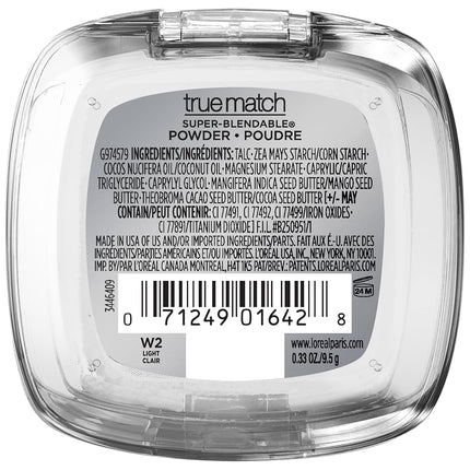 L'Oreal Paris True Match Super-Blendable Powder, Light Ivory, 0.33 onzas