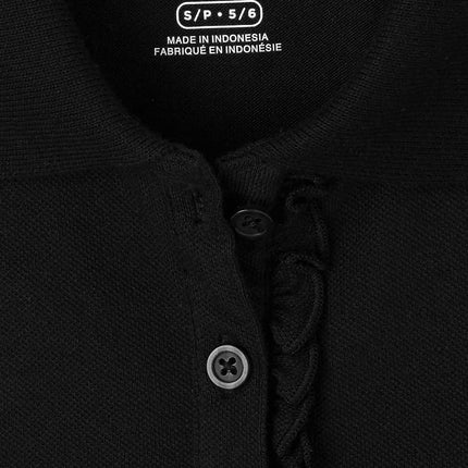 Lot de 2 polos piqués à manches courtes et volants The Children's Place pour filles, noir, taille très petite