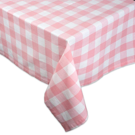DII Buffalo Check Collection Classic Tablecloth with Farmhouse Motif, Cotton, Pink/White, Tablecloth, 60 x 104 cm