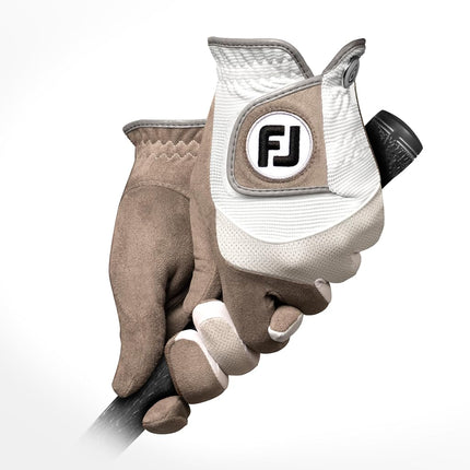 FootJoy RainGrip Men's Golf Glove - White/Grey, Large - 1 Pair