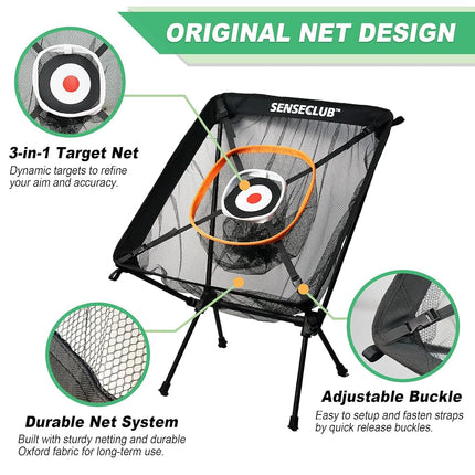 Foldable Chipping Net with Mat & Balls, Indoor Golf Practice Chipping Target, Backyard Golf Game & Gifts