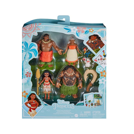 Disney Princess Toys, Moana Story Pack with 6 Key Characters, Small Dolls, Figures and Accessories Inspired by Disney Movies, Gifts for Kids