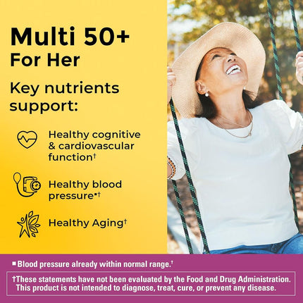 Nature Made Multi For Her 50+ Multiple Vitamin and Mineral, 90 Tablets (Pack of 3)