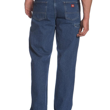 Dickies Men's Relaxed Fit Double Knee Work Horse Jean, Stone Washed Indigo Stone Washed Indigo Blue, 33x30
