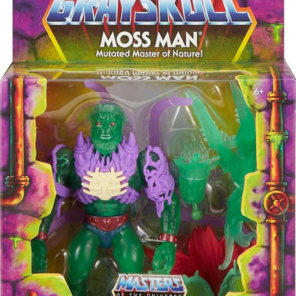 Masters of the Universe Origins Turtles of Grayskull Action Figure, Deluxe Posable Mutated Moss Man Toy, Teenage Mutant Ninja & Masters of the Universe Crossover