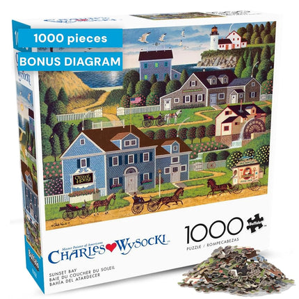 Buffalo Games - Charles Wysocki - Sunset Bay - 1000 Piece Jigsaw Puzzle for Adults Challenging Puzzle Perfect for Game Nights - Finished Puzzle Size is 26.75 x 19.75