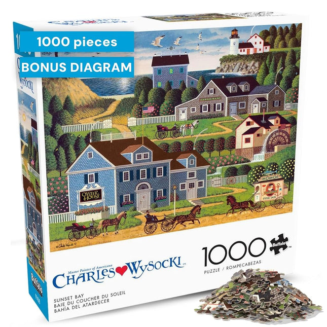Buffalo Games - Charles Wysocki - Sunset Bay - 1000 Piece Jigsaw Puzzle for Adults Challenging Puzzle Perfect for Game Nights - Finished Puzzle Size is 26.75 x 19.75