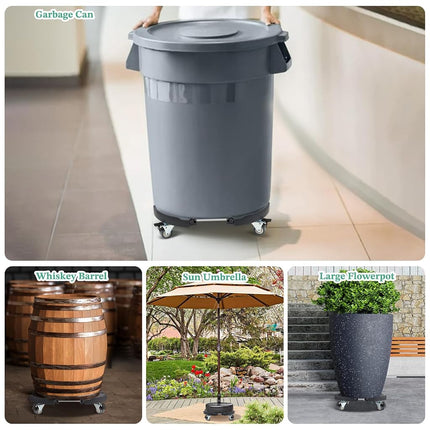 W B D WEIBIDA 2 Pack Plant Caddies with Wheels Heavy Duty 440 lbs Capacity, Rolling Plant Stand for Large Planter and Pots Indoor Outdoor, Garden Round Dolly with Lockable Casters