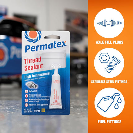 Permatex 59214 High Temperature Thread Sealant, 6 ml Tube, Pack of 1