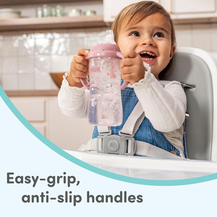 NUK Pooh Bear Training Cup, 300ml, Soft Spout, Easy Grip Handles, BPA Free, Leak Proof (Pack of 2)