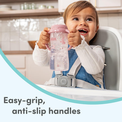 NUK Pooh Bear Training Cup, 300ml, Soft Spout, Easy Grip Handles, BPA Free, Leak Proof (Pack of 2)