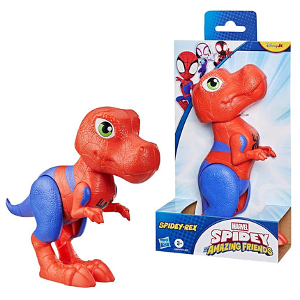 Marvel Spidey and His Amazing Friends Spidey-Rex Supersized Action Figure, 22.8-cm (9 inch) Super Hero Dinosaurs Toys for Children, Ages 3+, Red