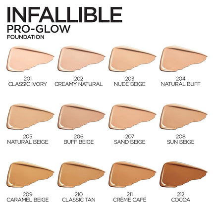 L'Oréal Paris Infallible Pro-Glow Foundation, Caramel Beige, 1 fl. oz.