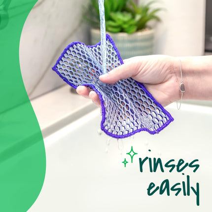 Scotch-Brite Stay Clean Scrubbing Dish Cloths, Reusable and Long-Lasting Mesh Dish Rags That Dry Fast to Resist Odors, Scratch-Free Scrubber Wipes That are Safe on All Surfaces, 2 Dish Towels