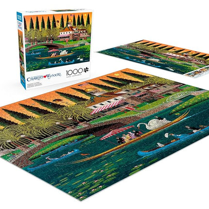 Buffalo Games – Pleasant Sunday – Charles Wysocki – 1000 Piece Jigsaw Puzzle  Colorful Puzzle for Adults – Precision-Cut Pieces, Beautiful Artwork, and Hours of Relaxing Fun