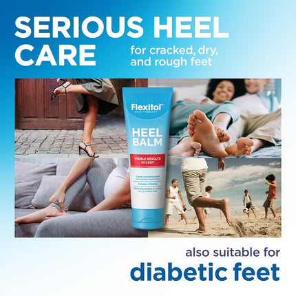 Flexitol Baume Talon, Tube de 113 g, Lot de 2, Crème Hydratante Riche et Exfoliante pour les Pieds et les Talons Rugueux, Secs et Gerçés