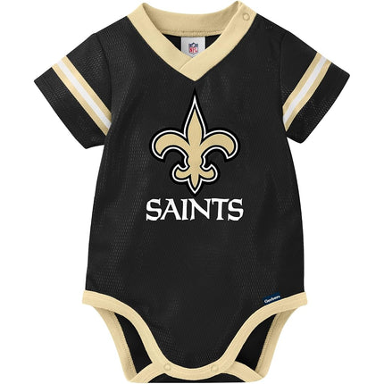NFL New Orlean Saints Team Jersey Bodysuit, Black/Gold New Orlean Saints, 18 Months