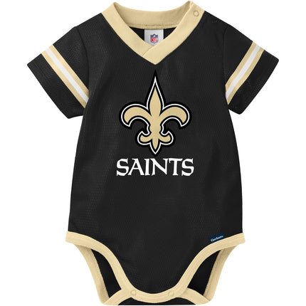 Mameluco Gerber NFL New Orleans Saints Team Jersey, negro/dorado New Orleans Saints, 0-3 meses