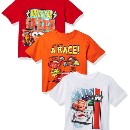 Disney Baby Boys' Toddler Cars Three-Pack T-Shirt,