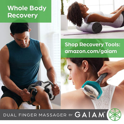 Gaiam Masajeador de dedos Rodillo de masaje de mano de doble cara para la circulación, el estrés, la artritis y el alivio del dolor de manos