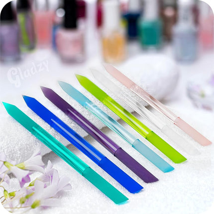 GLADZY Glass Cuticle Pusher by - Manicure Stick, Genuine Czech Quality, Professional Precision Filing Cuticle Remover, Abrasive Surface Never Wears Out