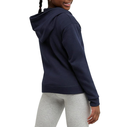 Hanes Girls Hoodie, EcoSmart Girls' Full-Zip Hoodie, Cotton Hoodies for Girls, Fleece Zip Jackets, Navy, Large