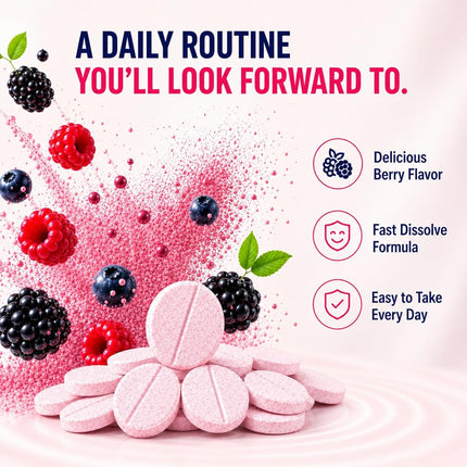 Vitamatic Vitamin B12 1000 mcg Fast Dissolve 365 Tablets - Berry Flavor - Supports Energy Metabolism (2 Bottles)