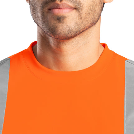 Wrangler Men's High Visibility Performance Short Sleeve Pocket Tee, Safety Orange, 3X-Large