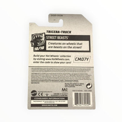 Hot Wheels Tricera-Truck, Street Beasts 10/10 [Treasure Hunt]