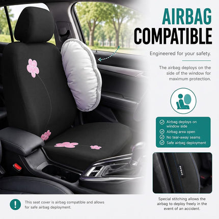 FH GROUP Car Seat Covers, Full Set, Black