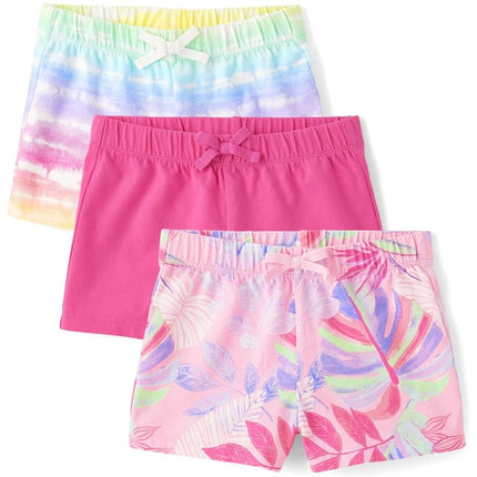 The Children's Place Girls' Assorted Pull on Shorts, Sugarcandy 3-Pack, XX-Large