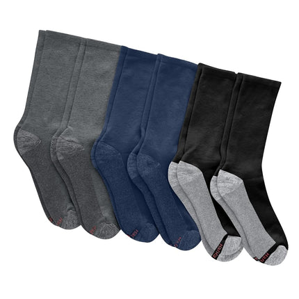 Hanes Men's Max Cushioned Crew Socks, Moisture-Wicking with Odor Control, Multi-Pack, Charcoal/Navy/Black-6 Pack, 12-14 UK (Pack of 6)